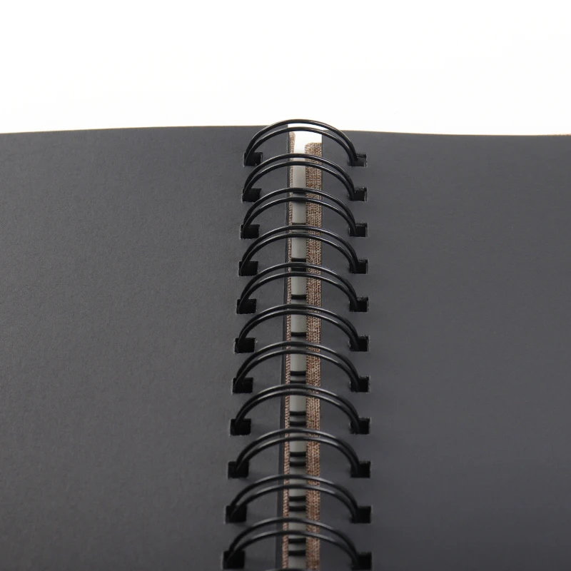 Linen Cover Spiral Binding Diy Photo Album Black Inside Pages Wholesale Scrapbook Albums