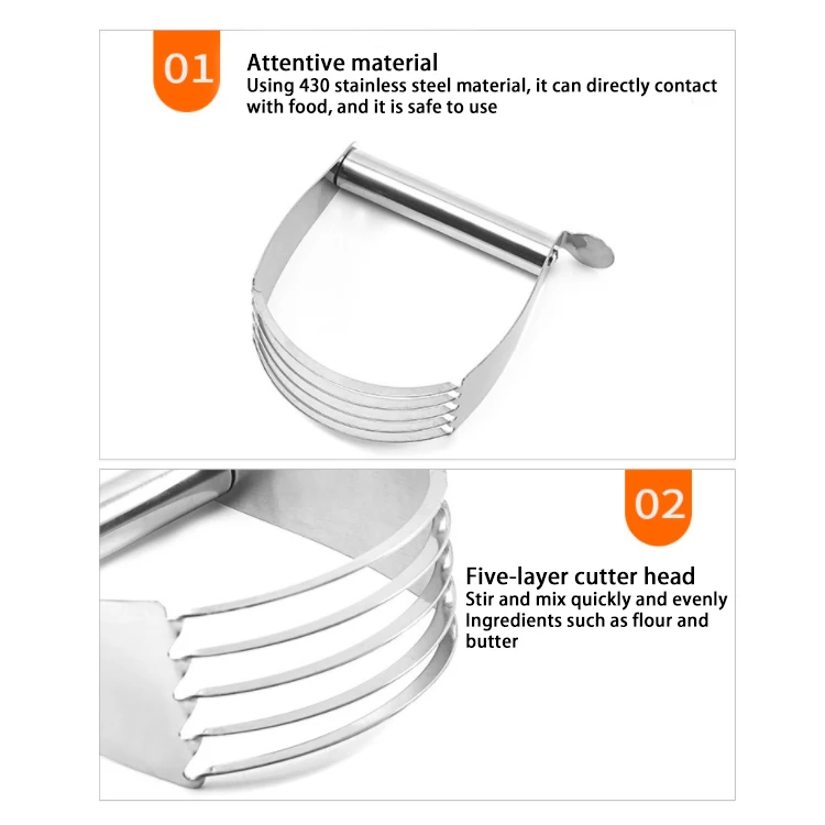 Hot Sell On Amazon Bakery Dough Blender Stainless Steel 5 Wheel Pastry Blenders