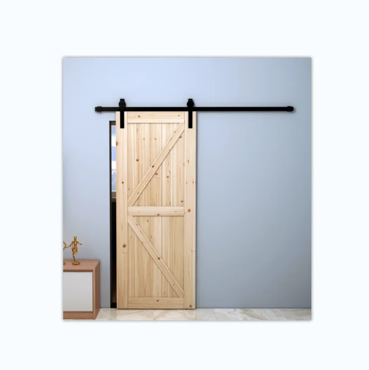 Custom modern simple design Japanese style kitchen bathroom hanging rail soundproof anti-theft security translation barn door