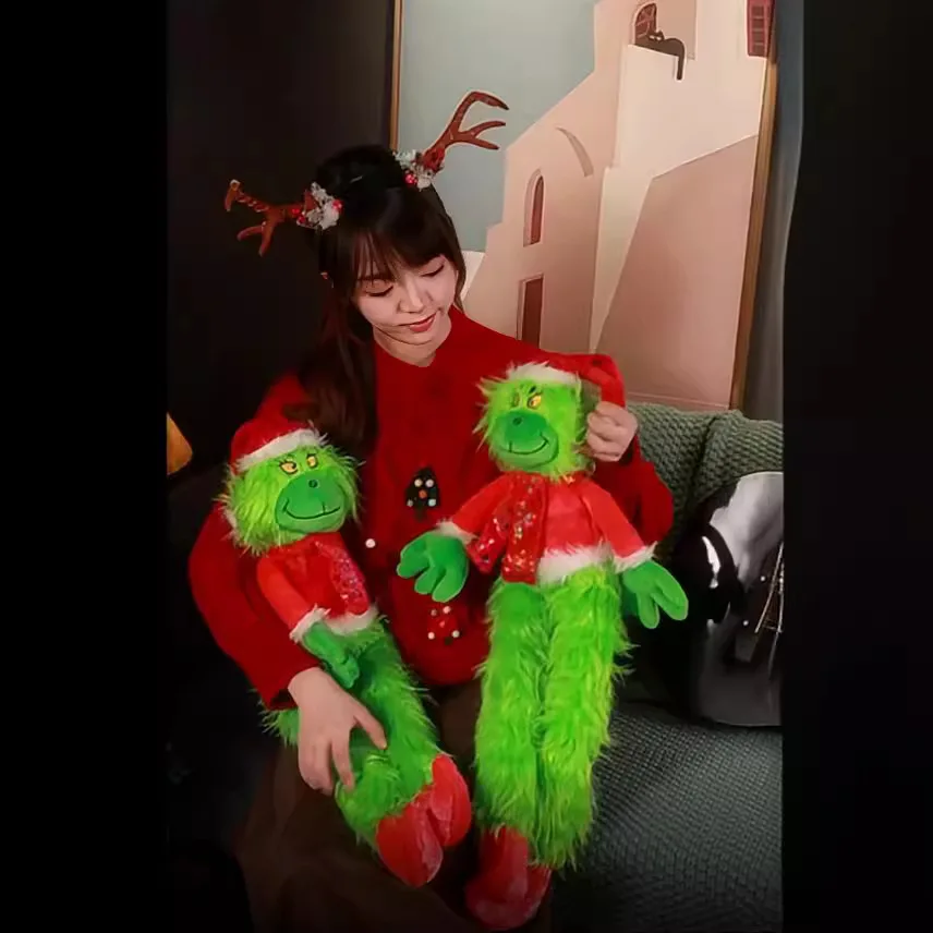 Giant 80cm Super Soft Christmas Green Hair Monster Plush Toy Cute Dolls