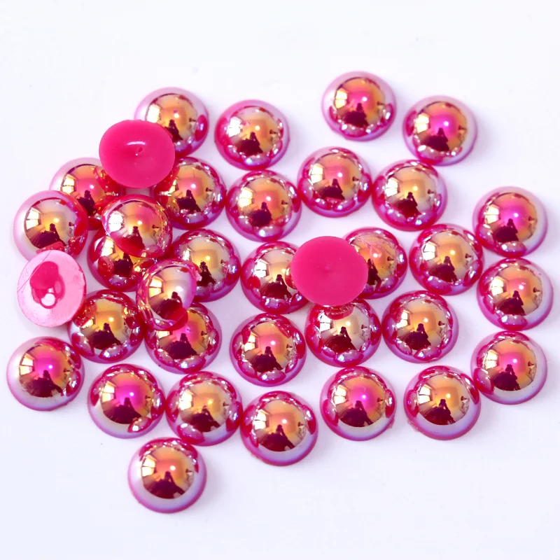 
Wholesale Citrine AB ss2-ss14 Mix Color Plastic Half Round Pearls in Bulk 