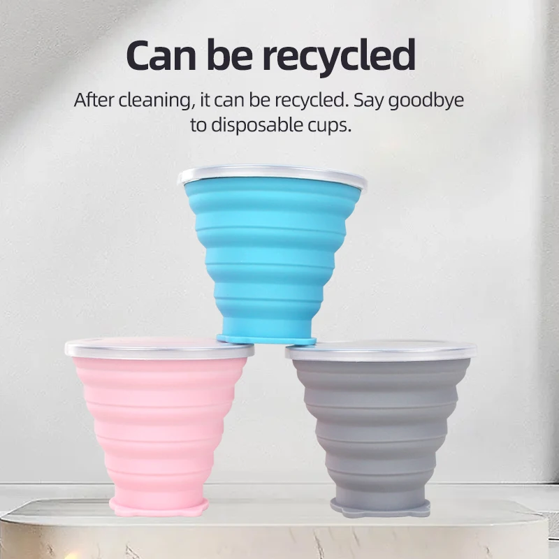 Уличная портативная силиконовая складная многоразовая чайная чашка