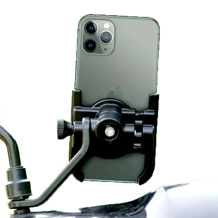 Full protection adjustable bicycle phone holder aluminum alloy 360 rotating security lock scooter bike motorcycle phone holder