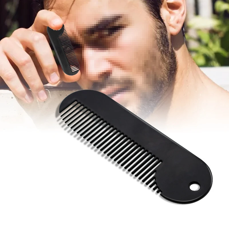 Portable Personalized Black Metal Custom Mini Beard Comb Pocket Wholesale