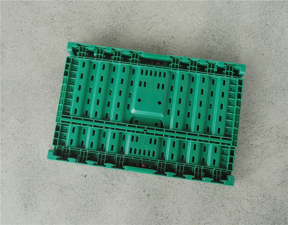 green color PP material 23.6x15.7x11.8 inch reusable collapsible folding plastic storage crate