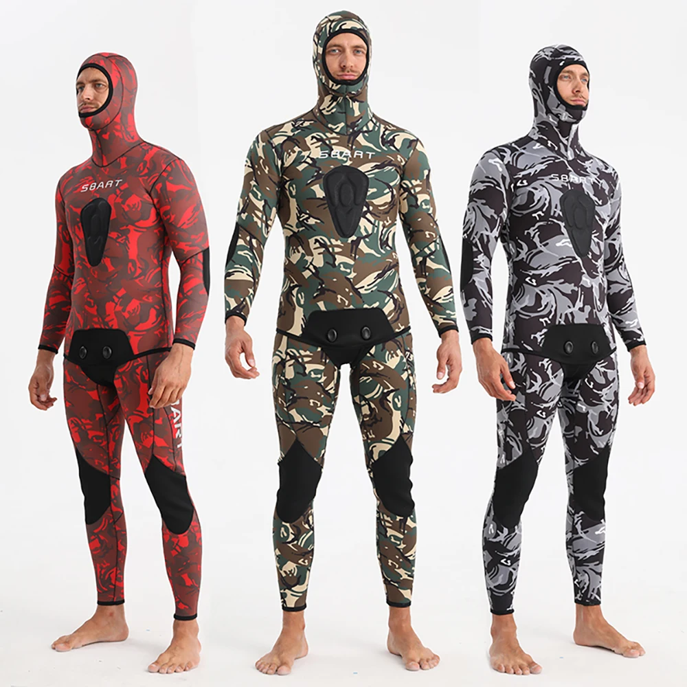 SBART High Quality Traje De Buceo Freediving Suit Neoprene Warm Spearfishing Wetsuit Snorkeling Swim Wear 3/5mm Camo Wet Suit