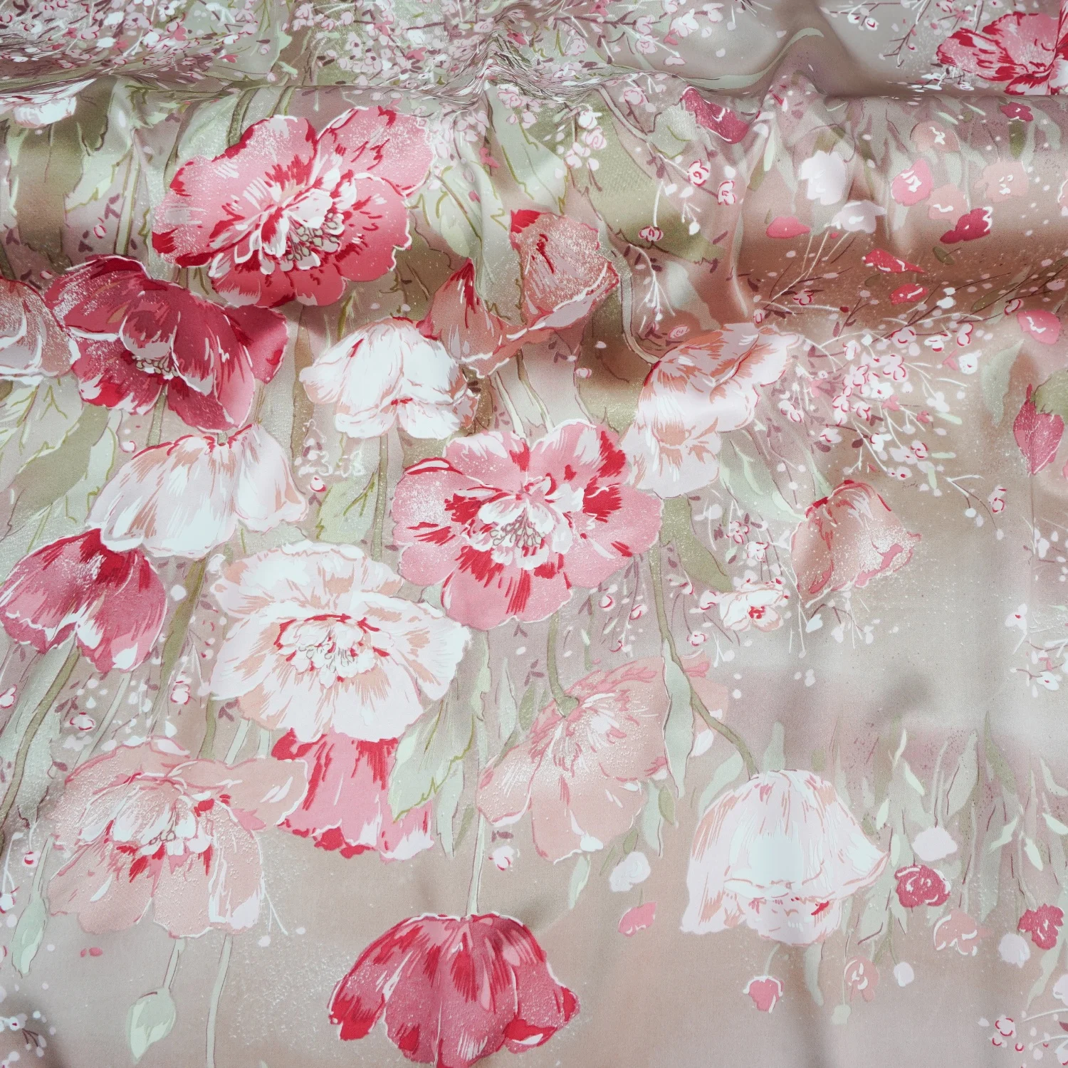 Тканая Ткань Шармез 100% шелк тутового шелкопряда с цветочным узором