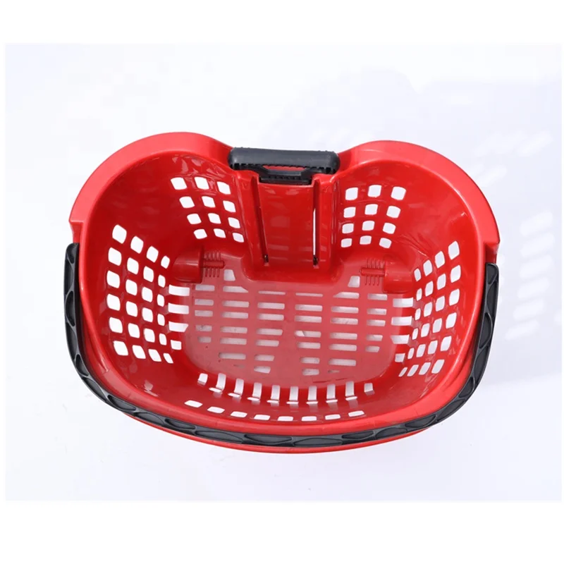 Хорошее качество розничный магазин двухколесная вращающаяся корзина для покупок с ручкой из алюминиевого