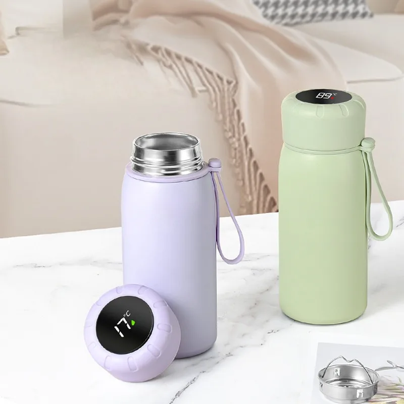 Smart Cup with Tea Glass Intelligent LED Temperature Display Vacuum Insulated Stainless Steel Mug 400ml