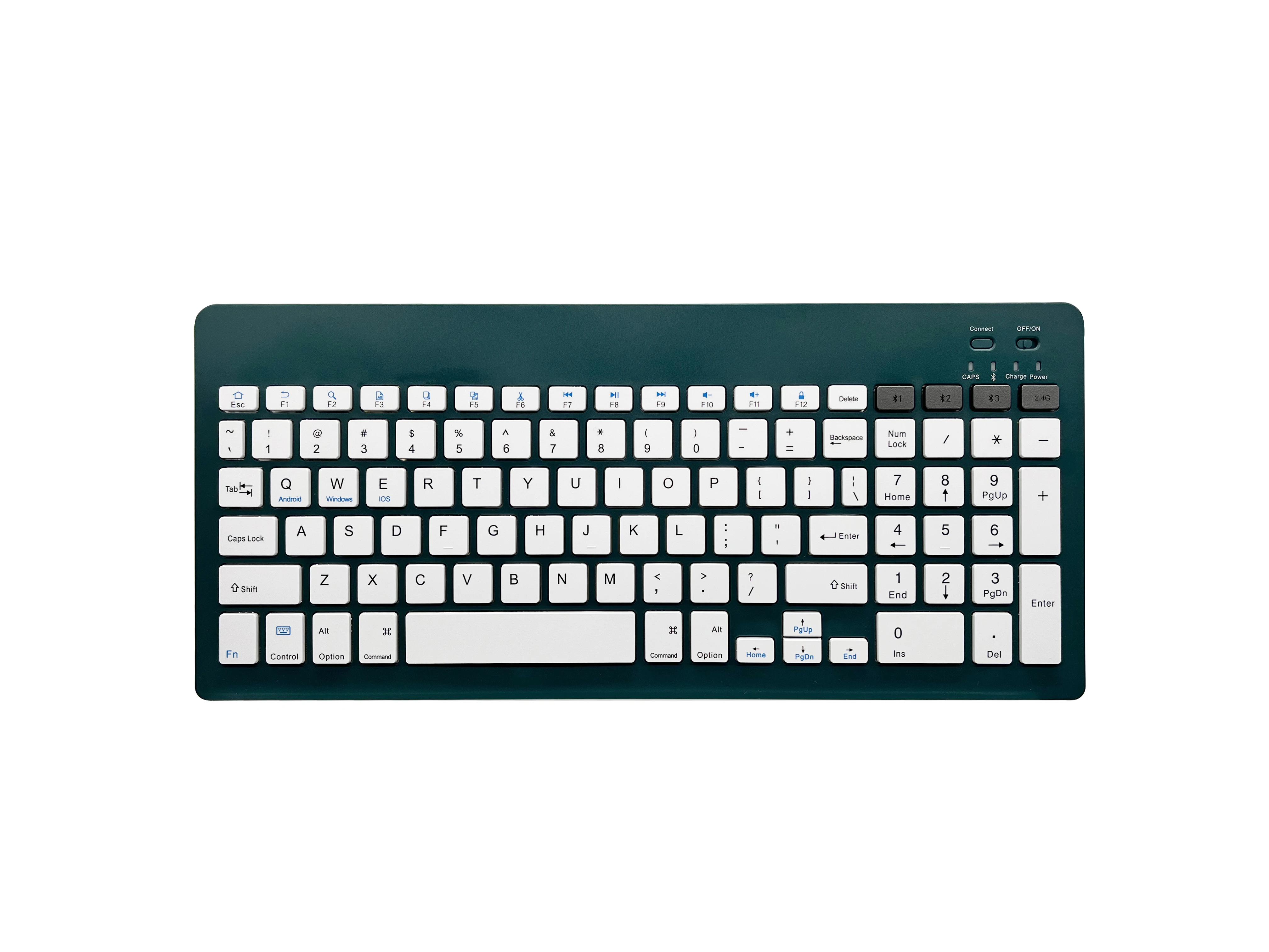 Factory Wholesale 99-key Mini Dual Mode 2.4g Bluetooth Keyboard Portable 2.4g&Bluetooth Keyboard for iPad Tablet PC Smart Phone