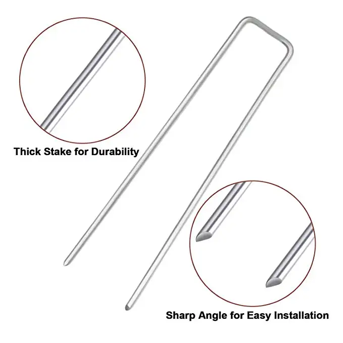 Искусственный газон устанавливаемые крепежи в наличии 500 шт. стальных оцинкованных U-образных гвоздей для садовых