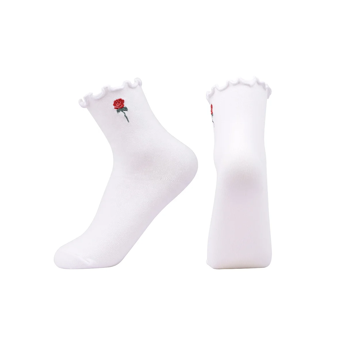 popular creative angel rose pattern white socks china