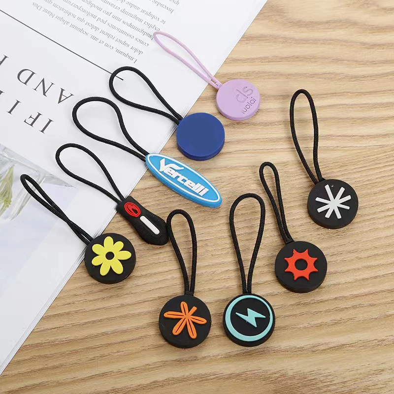 Manufacturers custom color cartoon soft offset printing word drop plastic soft glue pull sheet silicone zipper pull