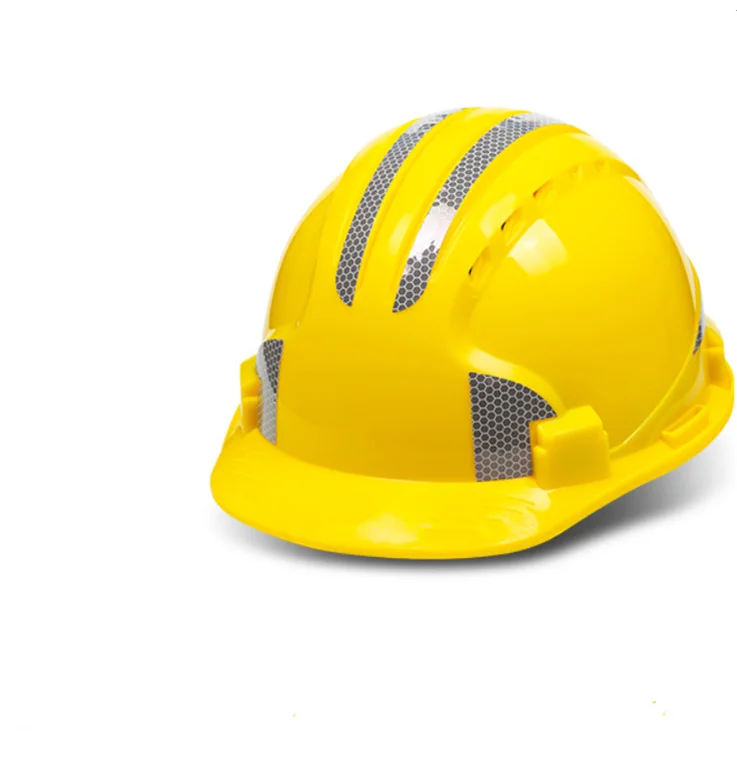 ABS Material Reflective Tape Helmet Worker Protective Construction Industrial Safety Helmet Ansi Reflective Hard Hat