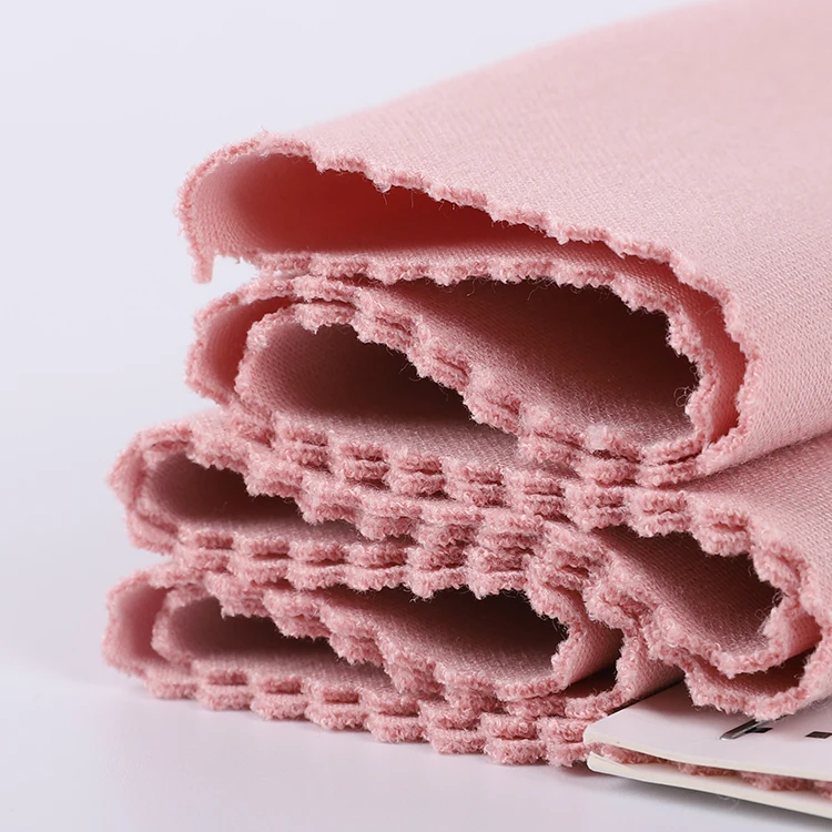 Удобная эластичная трикотажная ткань розового цвета из хлопка и спандекса