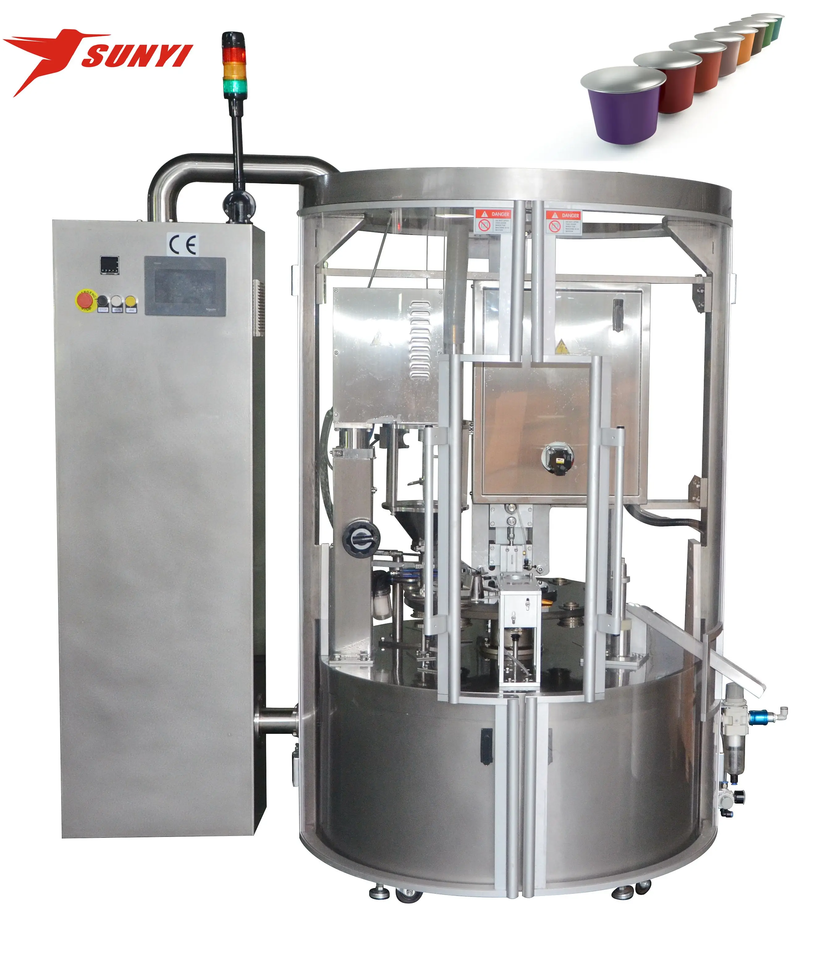 2022 Sunyi Factory Hot Selling New Design Low Price  Capsules rotary Filling Sealing Machine Powder liquid milk honey yogurt