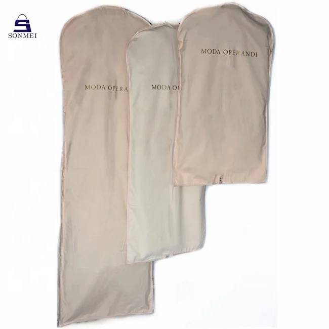 Custom cotton wedding dress garment bag suit cover