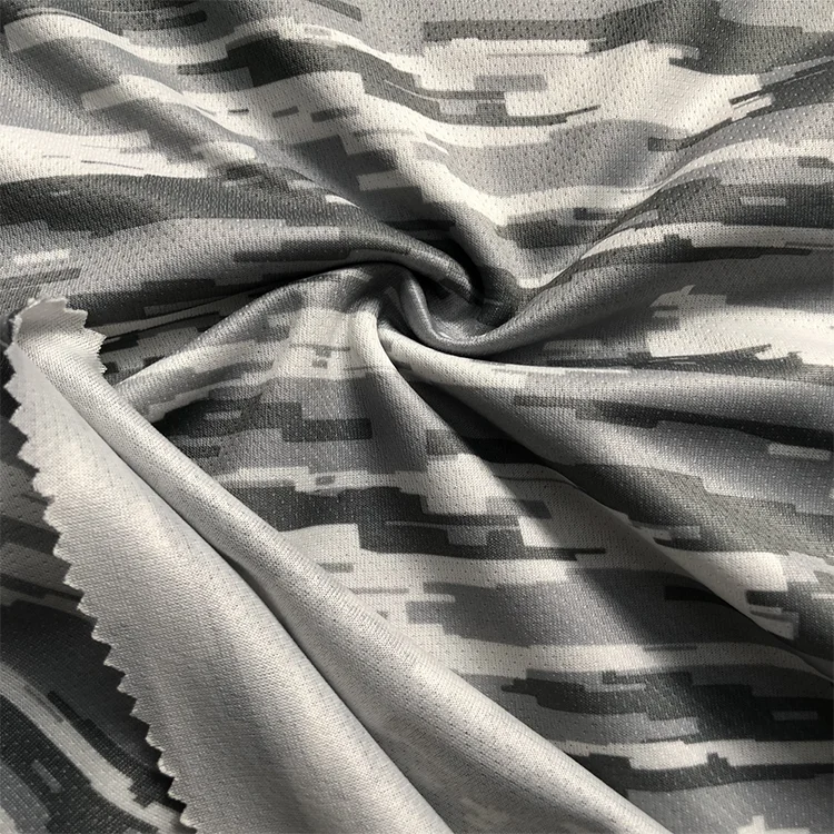 printed mesh two color quick sports drying jersey stretch fast dry  fabric
