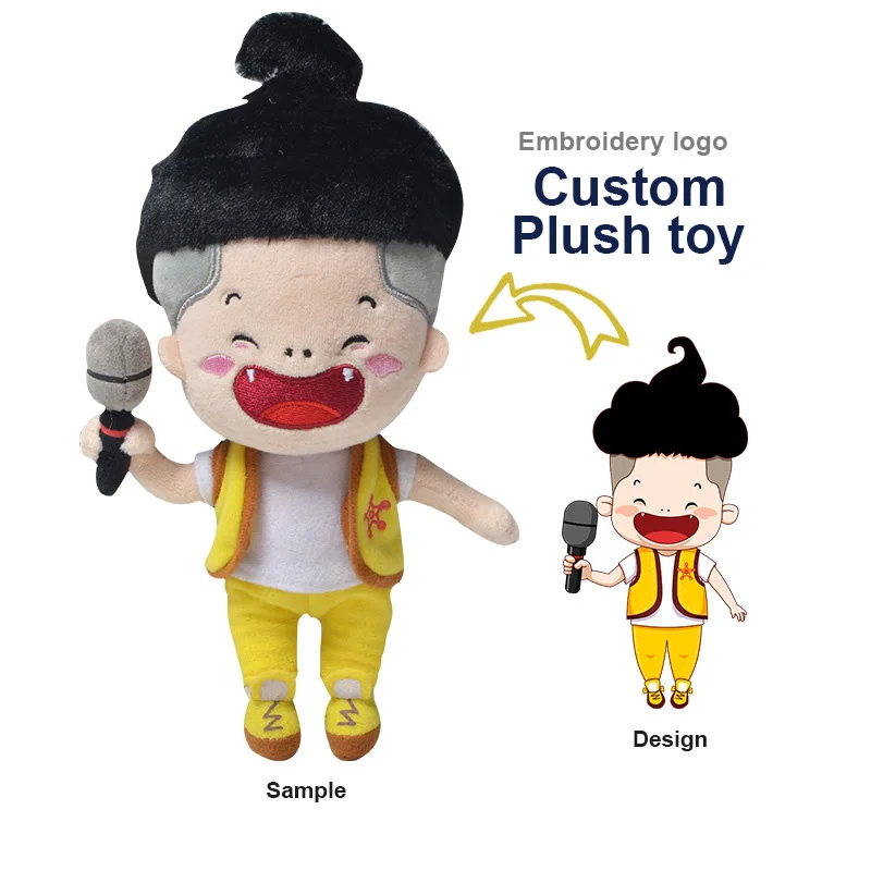 50 MOQ Customized Size Stuffed Anime Plushie Separable Figure Decors Custom Standing Or Sitting Posture Plush Idol Doll For Gift
