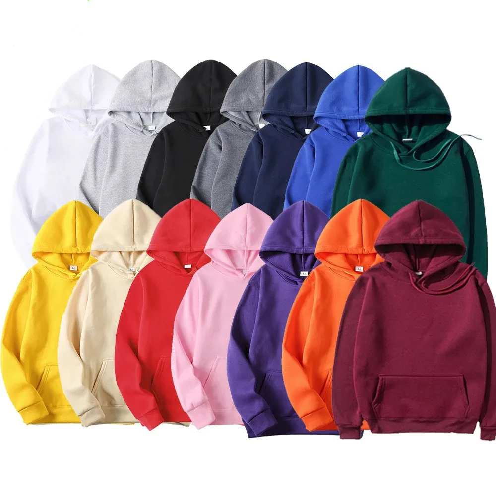 High Quality Custom Logo Winter Unisex Polyester Warm Printing Plain Essentials Embroidery Pullover Sweatshirt Blank Hoodies