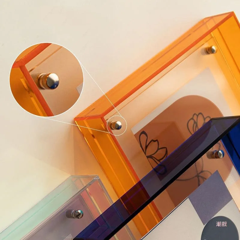 Wholesale New Arrival Clear Acrylic Magnetic Crystal Glass Double Sided Floating Wall Hanging Picture Frame