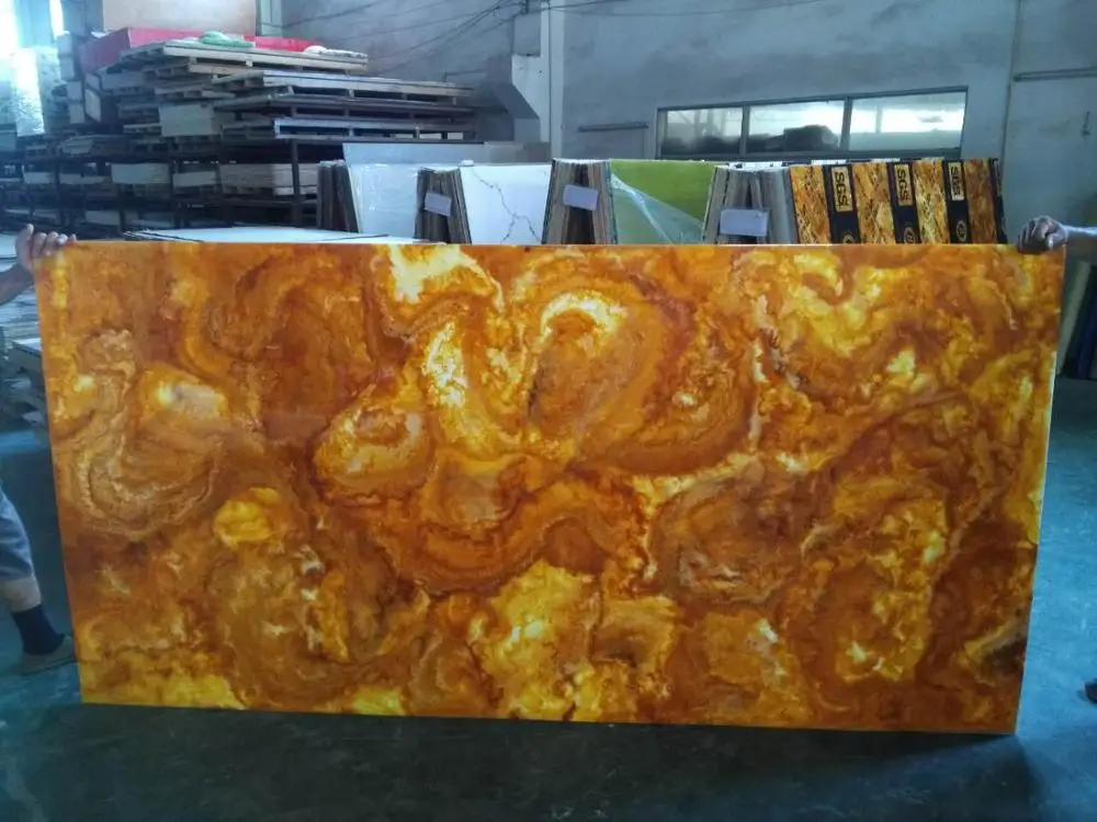 Translucent stone yellow color for bar counter top translucent onyx stone marble wall panel