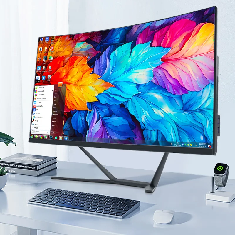 Factory OEM All-in-One Pc Monoblock Core i3 12100 24 Inch DDR4 8GB 512GB SSD All in One Desktop Computer PC with UPS Battery