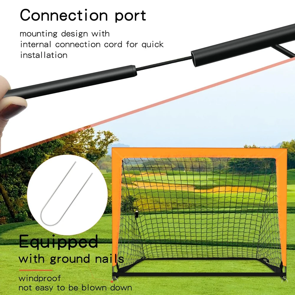 2pc Soccer Goal Nets Mini Pop up Folding Portable Football Soccer Goals Twin Goal