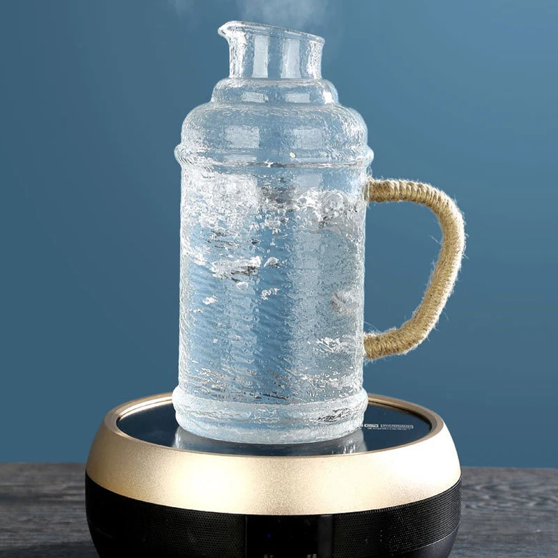 vintage 42 oz 77oz large 1.5l glass  set  water pitcher with lid,classic hot/cold water jug