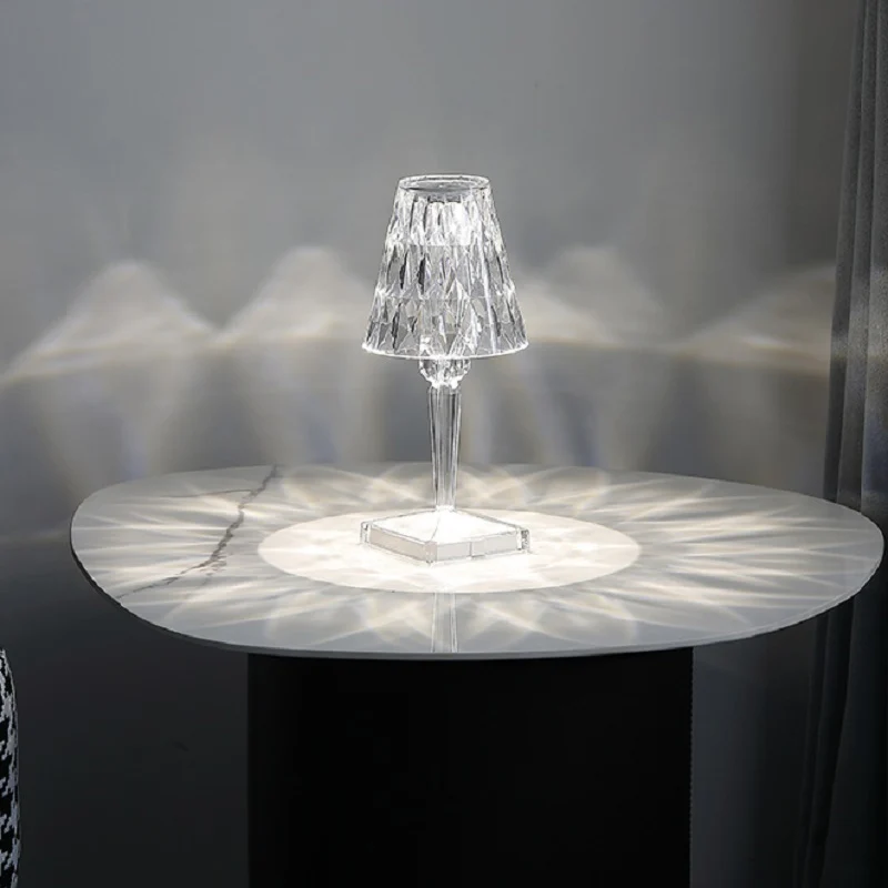 Rechargeable crystal lamp USB led dimmable table lamp wireless atmosphere night light