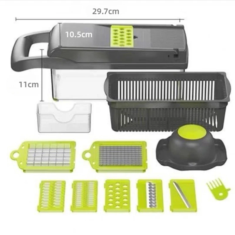Multifunctional Kitchen Gadget Plastic Vegetable Fruit Potato Slicer Grater Chopper Manual Vegetable Cutter