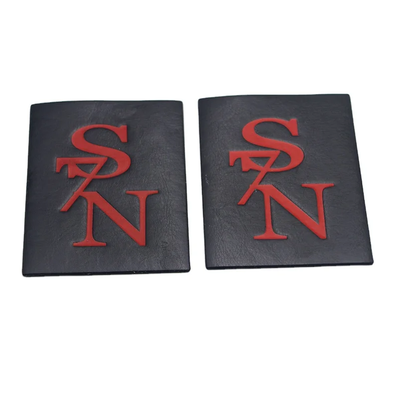 Customize Embossed Leather Patches Sew On Clothing badge real material Emboss Faux Pu label leather tag