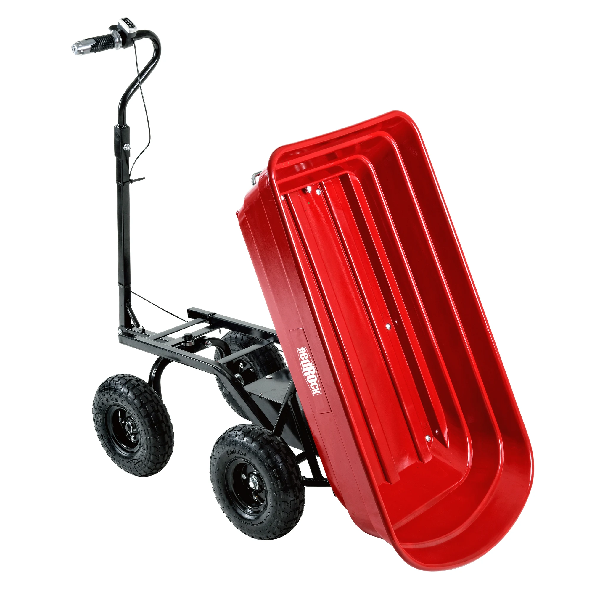 Electric Garden Cart 120kg Load Capacity Four-Wheel Platform With OEM Support for Tools Plastic Frame 2.6 Cu.ft. Wheelbarrows