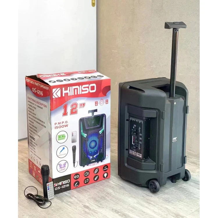 QS-1216 Hot Sale Boombox KIMISO 12inch Speaker Big TWS Rod Speaker With Microphone