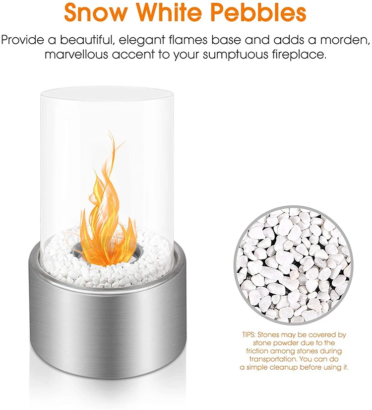 Ventless Tabletop Fireplace Smokeless Clean Indoor Outdoor Round Fire Pit Portable Fire Bowl Pot Ethanol Table Fireplace