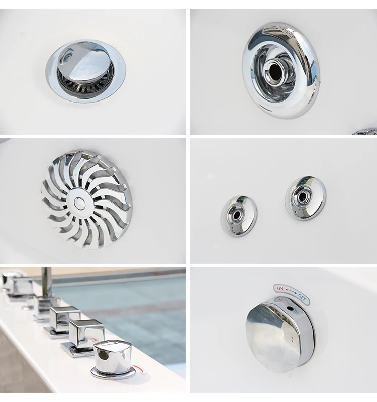 Quality Luxury 2 Person Freestanding Portable Hydrotherapy Spa Whirlpool Massage Indoor Acrylic Bathtub With Jet For Adults