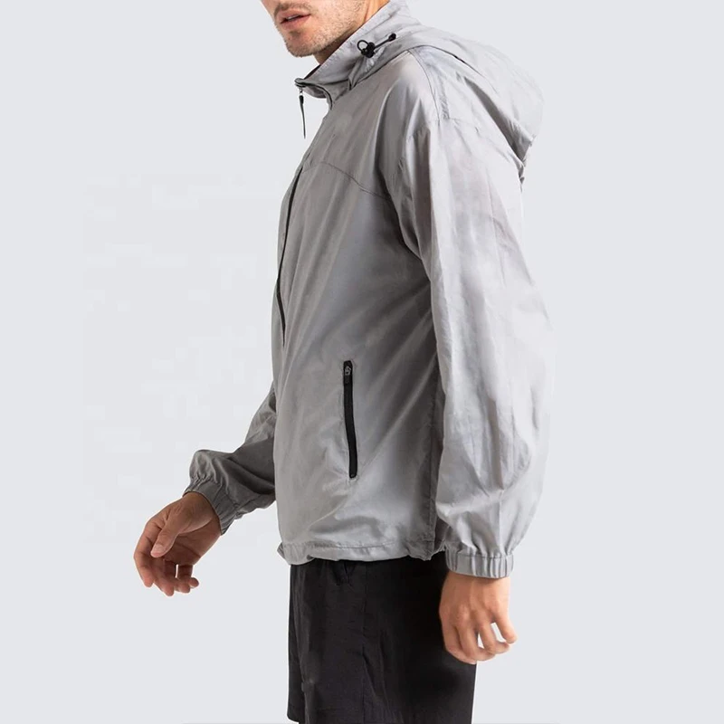 OEM Wholesale Custom Summer Lightweight Waterproof Jackets Running Hooded Windbreaker Jacket For Men