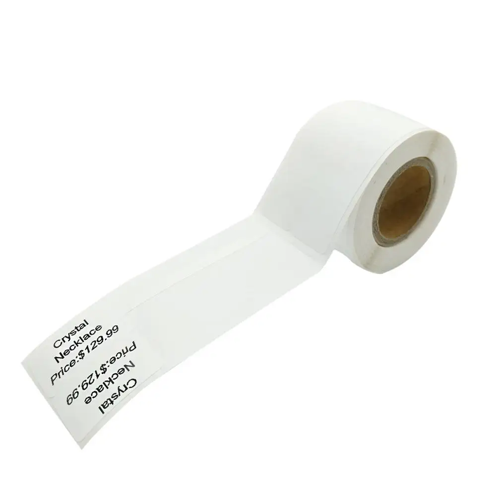 Blank Barcode Thermal Transfer Label White Sticker Barcode Paper Supermarket shelf price tag label roll