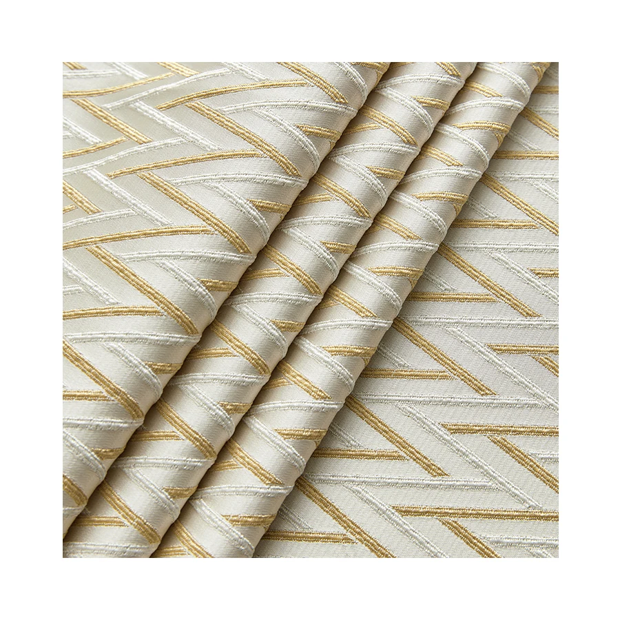 Factory Customized Geometric Jacquard Design Fabric Home Curtain Fabric Roll