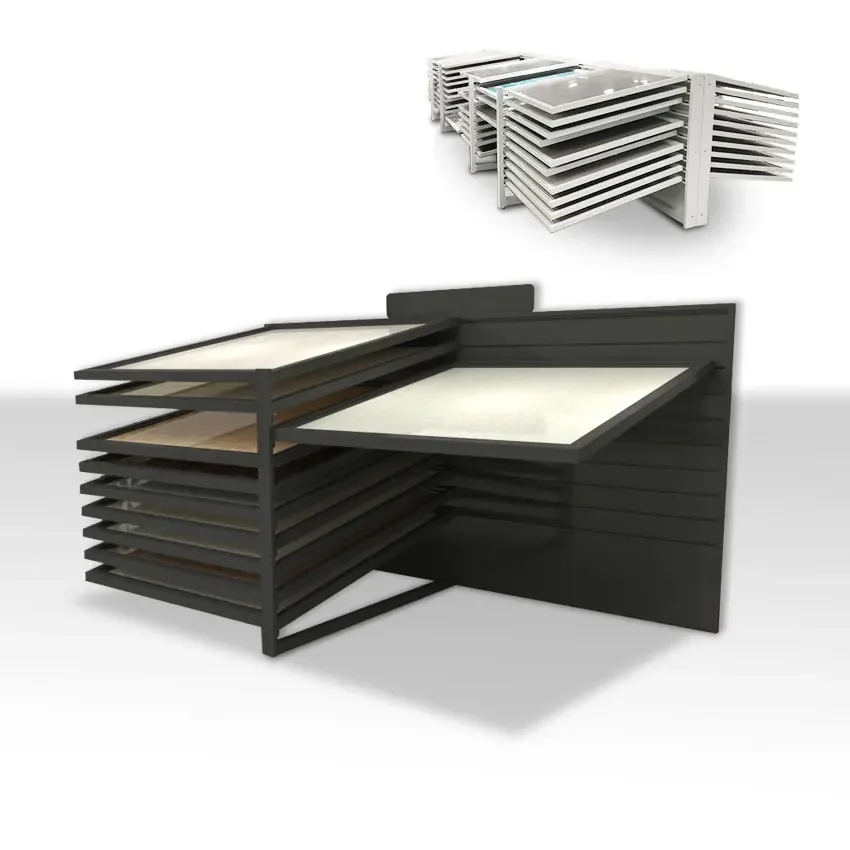 High quality modern durable steel metal floor display rack large format tile display rack artificial stone display stand tile