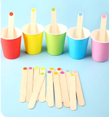 Birch Wood Popsicle Craft Sticks Wooden Ice Cream Sticks Treat Sticks for Children's Craft,Spa and Salon Use,DIY Homemade Desser