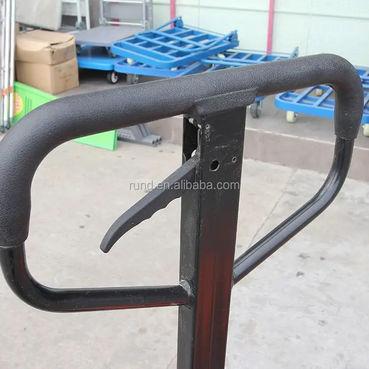Heavy Duty Manual Hydraulic Forklift Truck Tools Double-Sided Feature for Warehouse and Factory Use Metallic Material