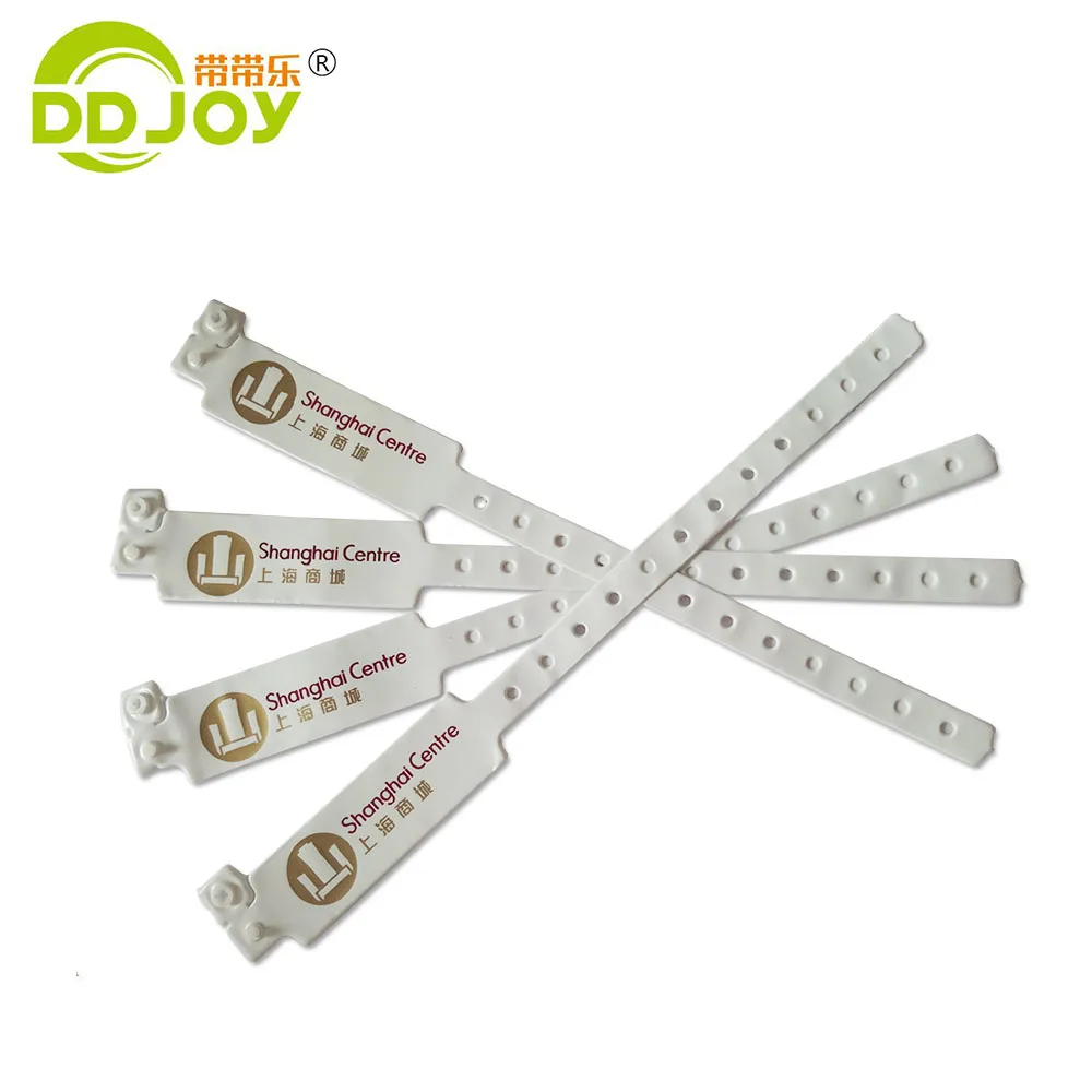 Cheap Custom Waterproof Admission Vinyl ID Bracelet Plastic Disposable Wristband Hotel pvc