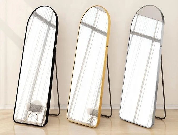 Заводская поставка, металлическое зеркало с рамкой, черные, золотые, серебряные, алюминиевые зеркала с рамкой, настенные зеркала и длинные зеркала