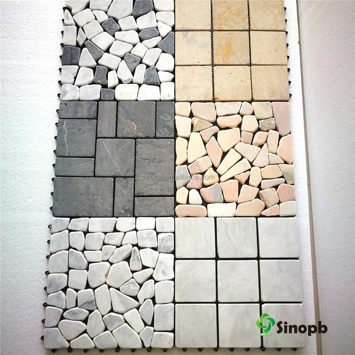 Stone composite deck tile for outdoor pebble interlock floor deck tile natura hotel Italy stone tile