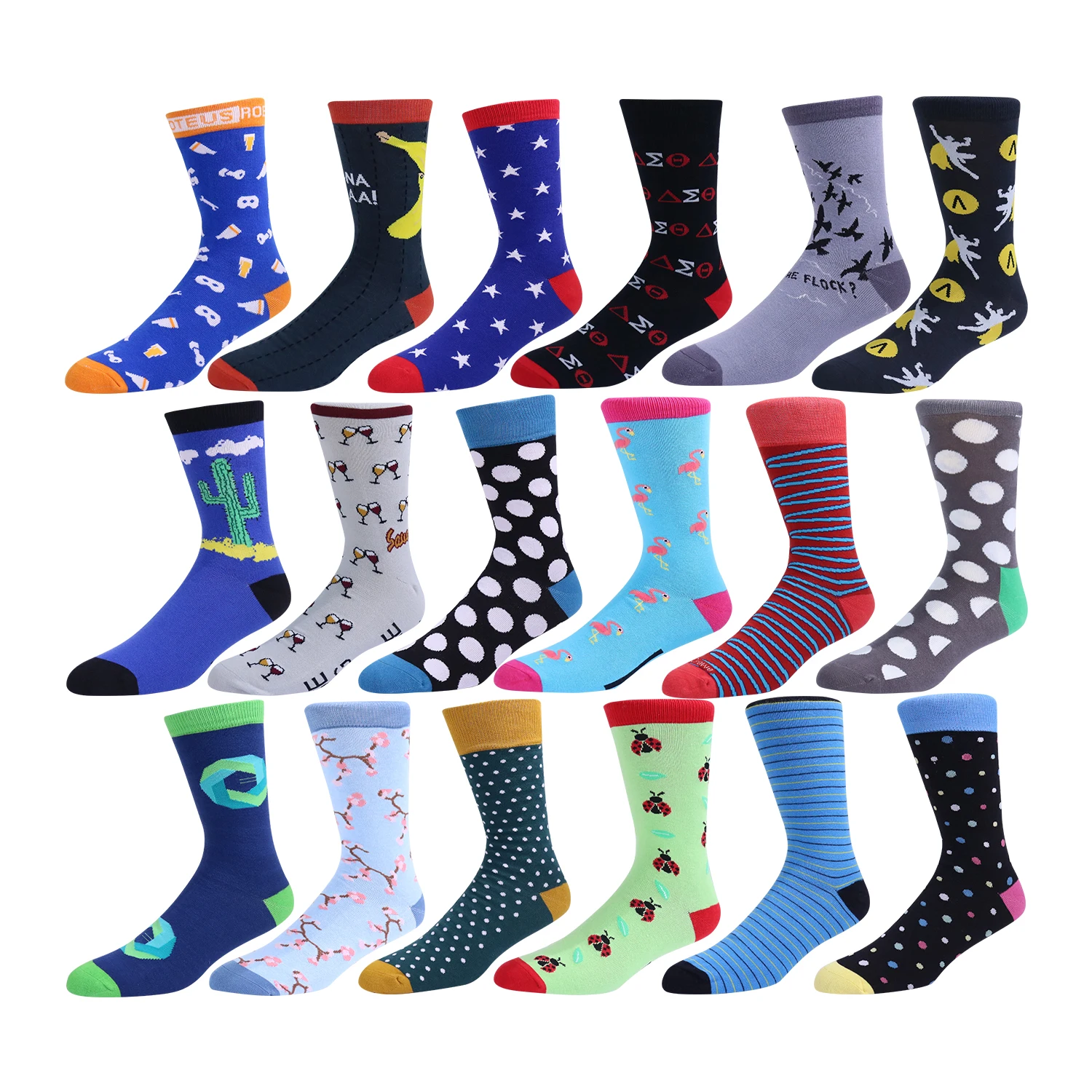 Creative Custom Cotton Popular Logo Men Women Socks Tube Skateboard Casual Happy Socks