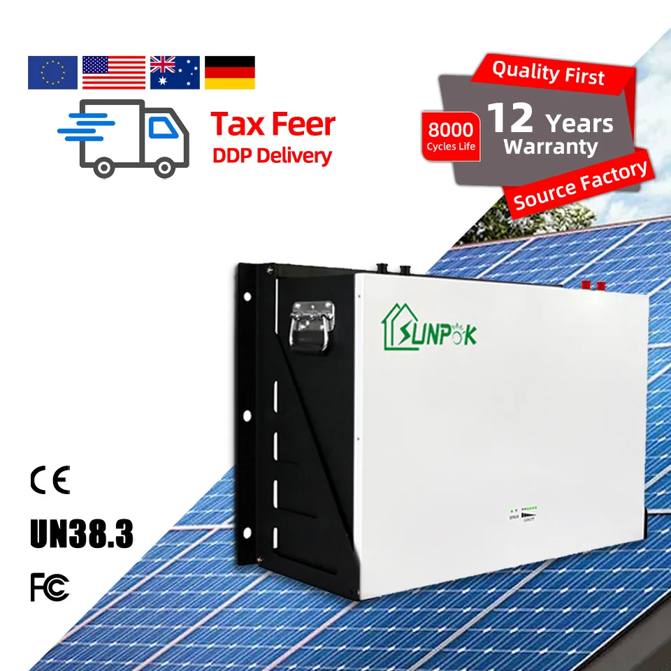 Sunpok Energy Solar Gel Battery 10kwh 48v 400ah 12 v 200ah 200 Ah Lithium Rv Lifepo4 Box Heated