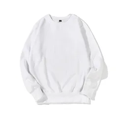 White 100% cotton 300g hemp cotton large terry crew neck sweater hoodies and sweatshirt