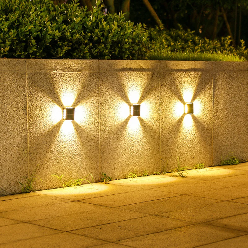 Outdoor Porch Garden decorative Waterproof IP65 four Luminous Solar LED Wall Light