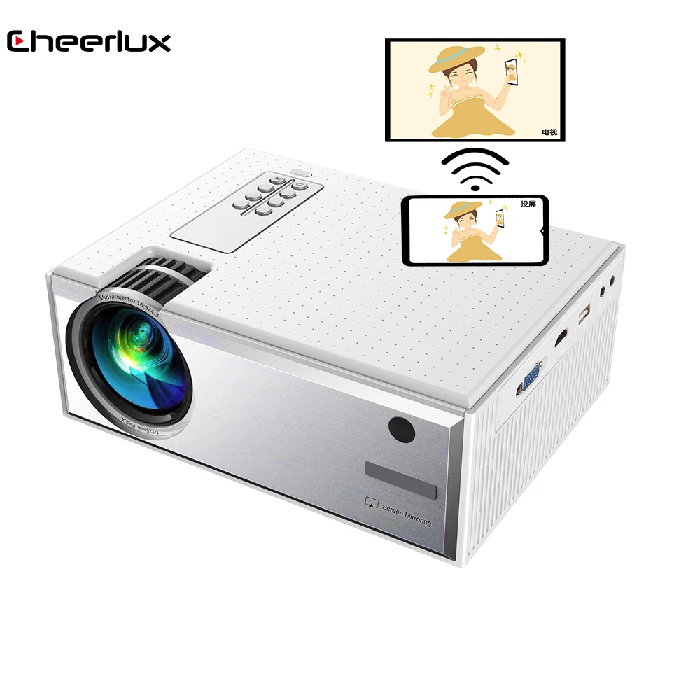 CHEERLUX  native HD LCD wireless projector, connect with smart phone for wifi projector